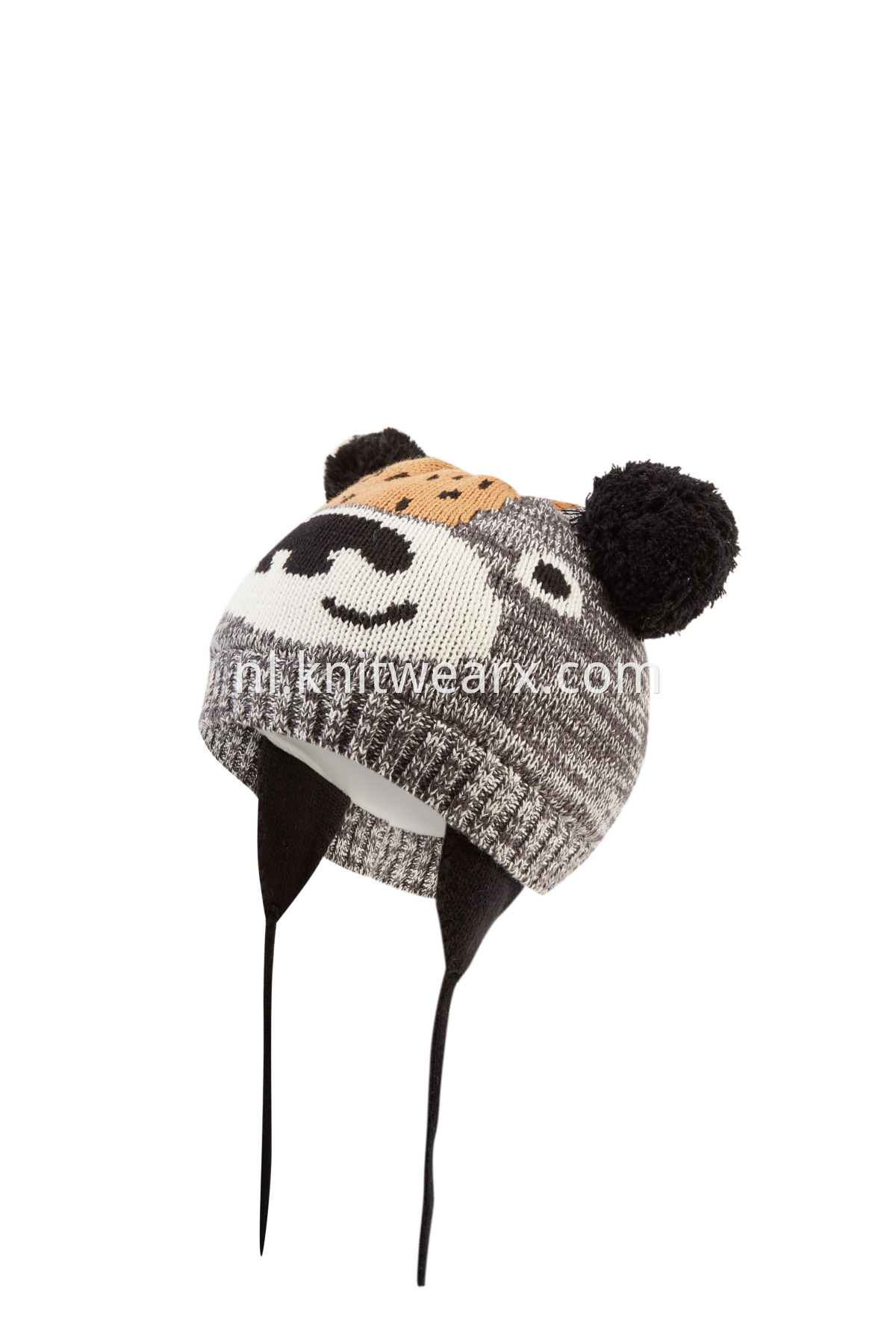Boy's Winter Tiger Knitted Beanie Cap with Warm Ear Flap